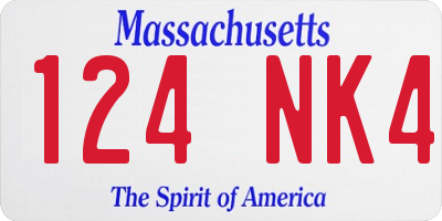 MA license plate 124NK4