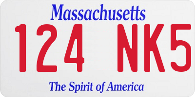 MA license plate 124NK5