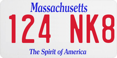 MA license plate 124NK8