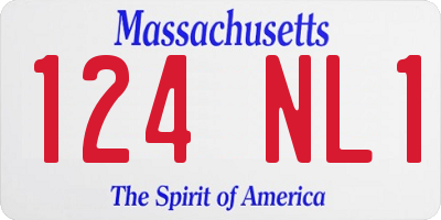 MA license plate 124NL1