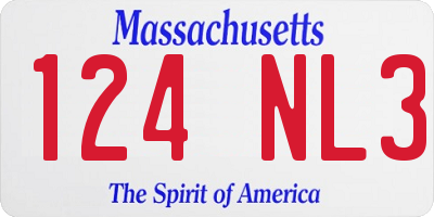 MA license plate 124NL3