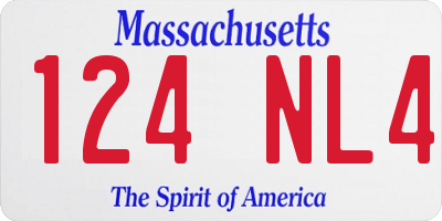 MA license plate 124NL4