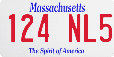 MA license plate 124NL5