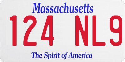 MA license plate 124NL9