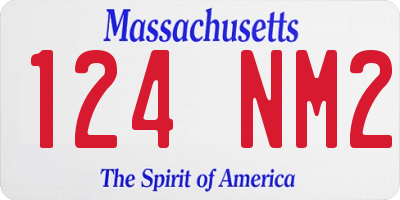 MA license plate 124NM2
