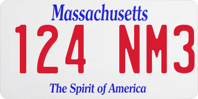 MA license plate 124NM3