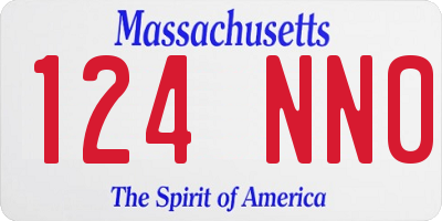 MA license plate 124NN0