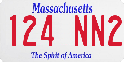 MA license plate 124NN2