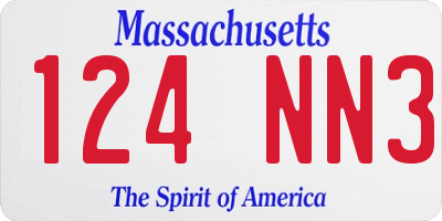 MA license plate 124NN3
