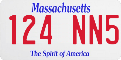 MA license plate 124NN5