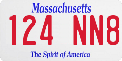 MA license plate 124NN8