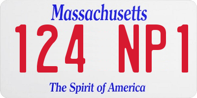 MA license plate 124NP1