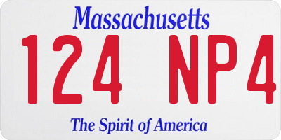 MA license plate 124NP4