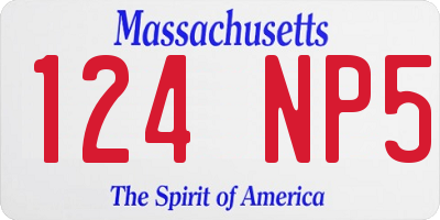 MA license plate 124NP5
