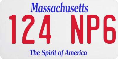 MA license plate 124NP6