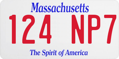 MA license plate 124NP7
