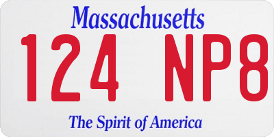 MA license plate 124NP8