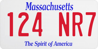 MA license plate 124NR7