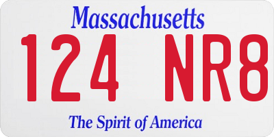 MA license plate 124NR8