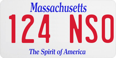 MA license plate 124NS0
