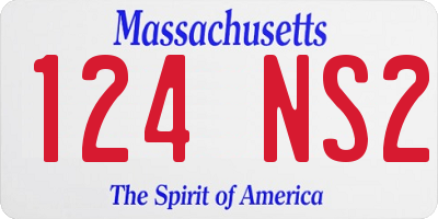 MA license plate 124NS2