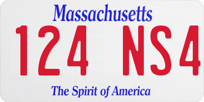 MA license plate 124NS4
