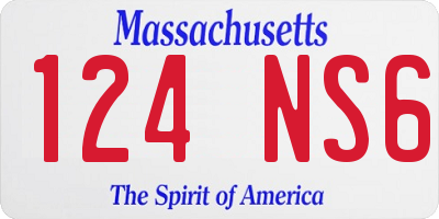 MA license plate 124NS6