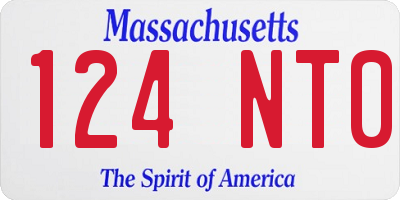 MA license plate 124NT0