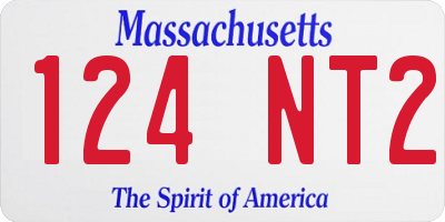 MA license plate 124NT2