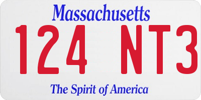 MA license plate 124NT3