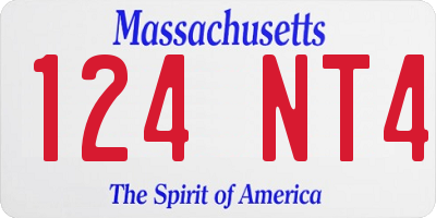 MA license plate 124NT4