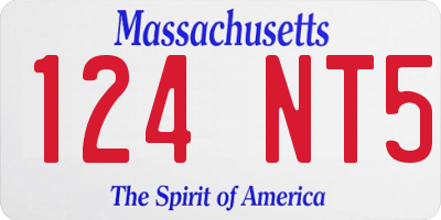 MA license plate 124NT5