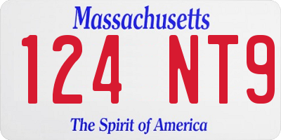 MA license plate 124NT9
