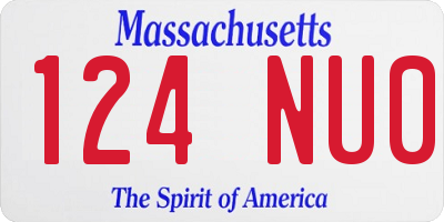 MA license plate 124NU0
