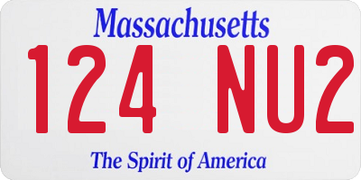 MA license plate 124NU2