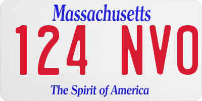 MA license plate 124NV0