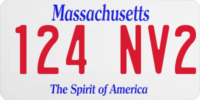 MA license plate 124NV2