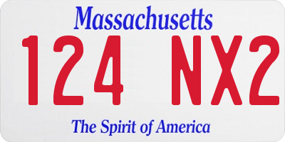 MA license plate 124NX2