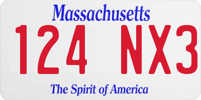 MA license plate 124NX3