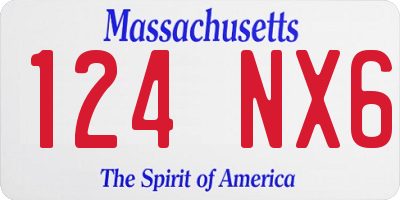 MA license plate 124NX6