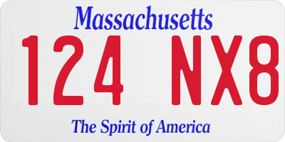 MA license plate 124NX8