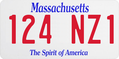 MA license plate 124NZ1