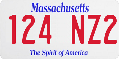 MA license plate 124NZ2