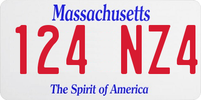 MA license plate 124NZ4