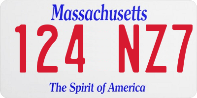 MA license plate 124NZ7
