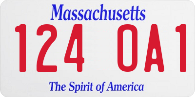 MA license plate 124OA1