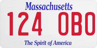 MA license plate 124OB0