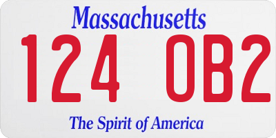 MA license plate 124OB2