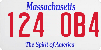 MA license plate 124OB4