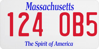 MA license plate 124OB5
